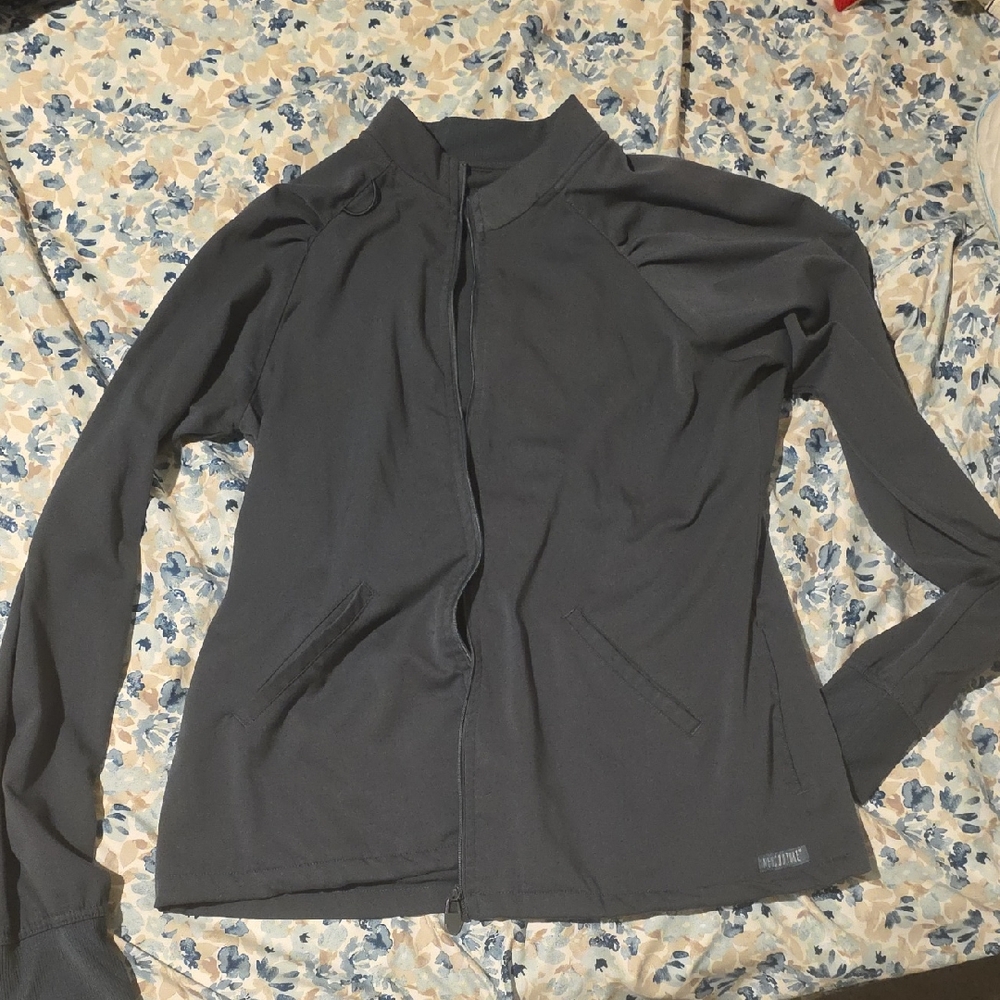 Gray Scrubs Full-Zip Jacket